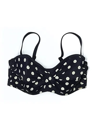 Pre-owned Assorted Brands Swimsuit Top Black Polka Dots Pattern Swimwear