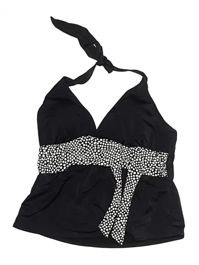 Pre-owned Assorted Brands Swimsuit Top Black Polka Dots Pattern Swimwear