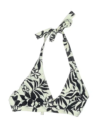 Pre-owned Assorted Brands Swimsuit Top Black Print Pattern Swimwear