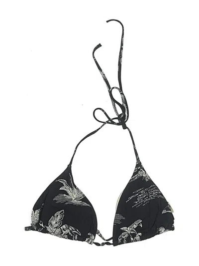 Pre-owned Assorted Brands Swimsuit Top Black Print Pattern Swimwear