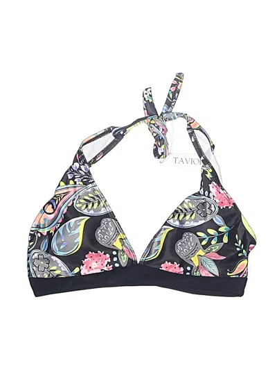 Assorted Brands Swimsuit Top Black Print Pattern Swimwear