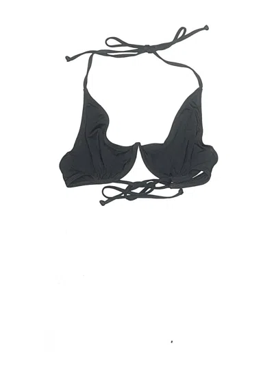 Pre-owned Assorted Brands Swimsuit Top Black Solid Pattern Swimwear