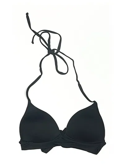 Pre-owned Assorted Brands Swimsuit Top Black Solid Pattern Swimwear
