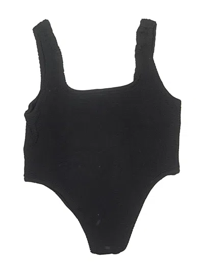 Pre-owned Assorted Brands Swimsuit Top Black Solid Pattern Swimwear