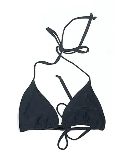 Pre-owned Assorted Brands Swimsuit Top Black Solid Pattern Swimwear