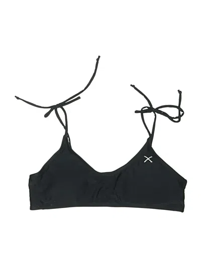 Pre-owned Assorted Brands Swimsuit Top Black Solid Pattern Swimwear