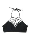 Assorted Brands Swimsuit Top Black Solid Pattern Swimwear In Black