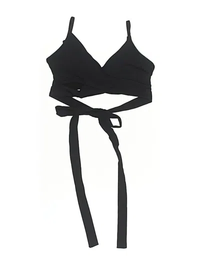 Pre-owned Assorted Brands Swimsuit Top Black Solid Pattern Swimwear
