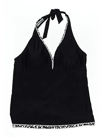 Pre-owned Assorted Brands Swimsuit Top Black Solid Pattern Swimwear