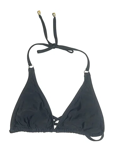 Pre-owned Assorted Brands Swimsuit Top Black Solid Pattern Swimwear