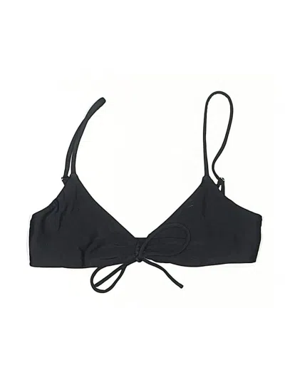 Pre-owned Assorted Brands Swimsuit Top Black Solid Pattern Swimwear