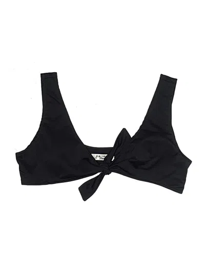 Pre-owned Assorted Brands Swimsuit Top Black Solid Pattern Tie Neck Swimwear