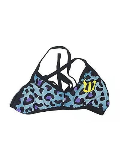 Pre-owned Assorted Brands Swimsuit Top Blue Animal Print Pattern Swimwear