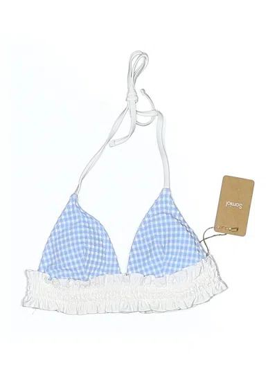 Assorted Brands Swimsuit Top Blue Checkered/gingham Pattern Swimwear