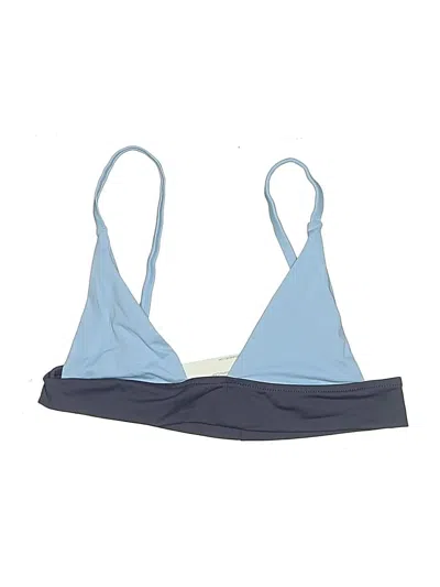 Assorted Brands Swimsuit Top Blue Color Block Pattern Swimwear