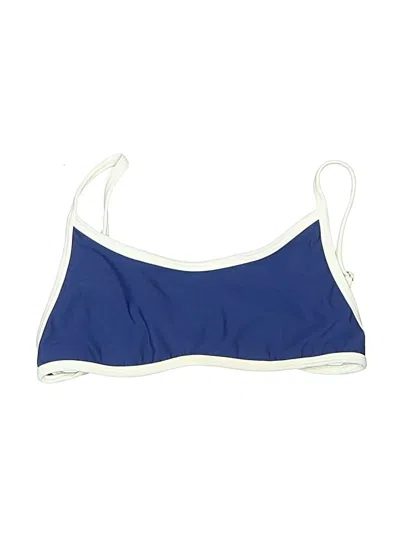 Pre-owned Assorted Brands Swimsuit Top Blue Color Block Pattern Swimwear