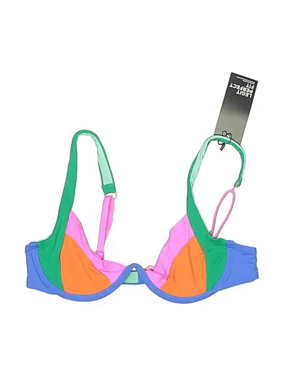 Assorted Brands Swimsuit Top Blue Color Block Pattern Swimwear