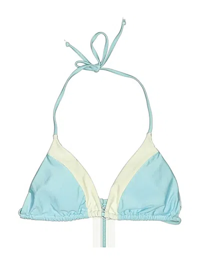 Assorted Brands Swimsuit Top Blue Color Block Pattern Swimwear