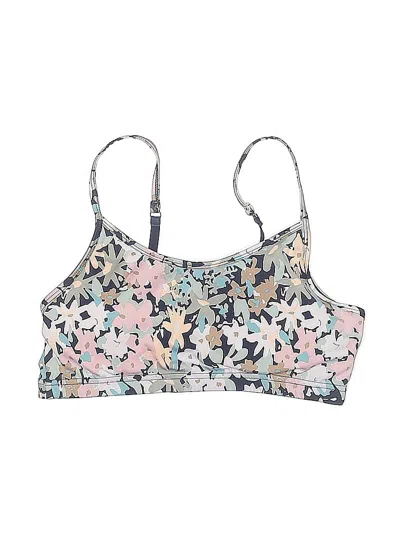 Pre-owned Assorted Brands Swimsuit Top Blue Floral Pattern Swimwear