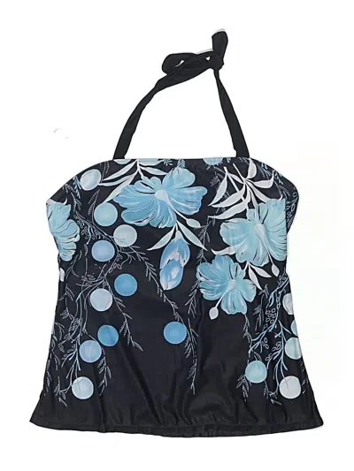 Pre-owned Assorted Brands Swimsuit Top Blue Floral Pattern Swimwear