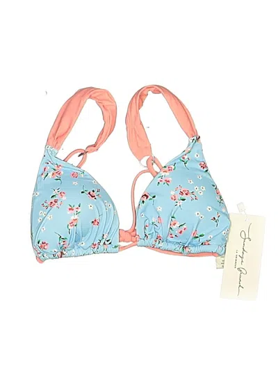 Assorted Brands Swimsuit Top Blue Floral Pattern Swimwear