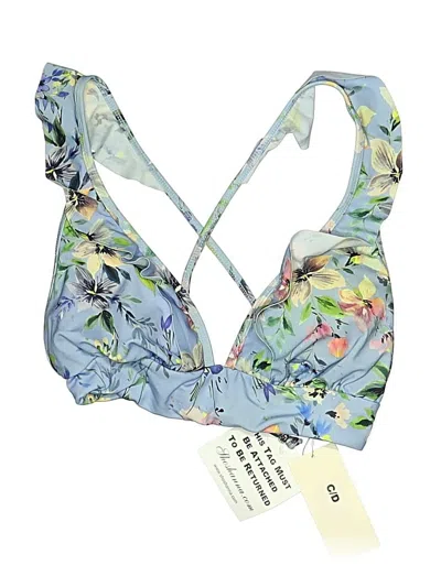 Assorted Brands Swimsuit Top Blue Floral Pattern Swimwear