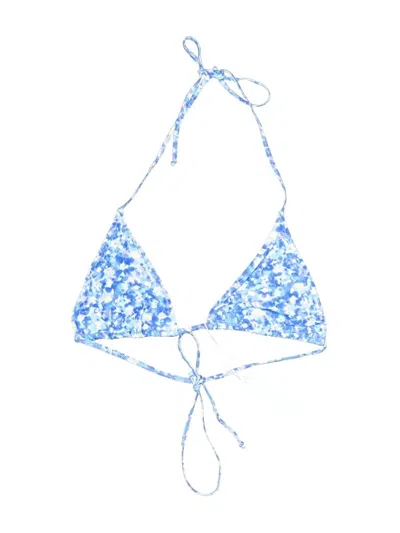 Assorted Brands Swimsuit Top Blue Floral Pattern Swimwear