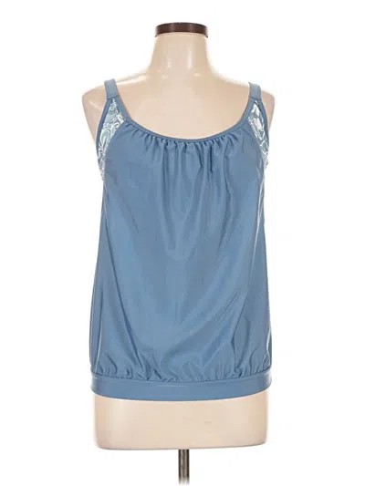 Pre-owned Assorted Brands Swimsuit Top Blue Halter Neckline Swimwear