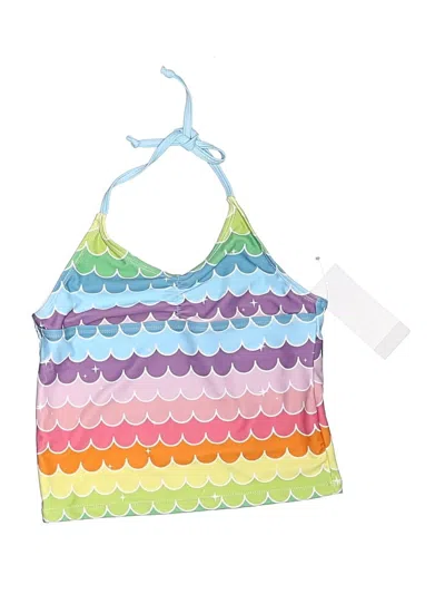 Pre-owned Assorted Brands Swimsuit Top Blue Hearts Pattern Swimwear
