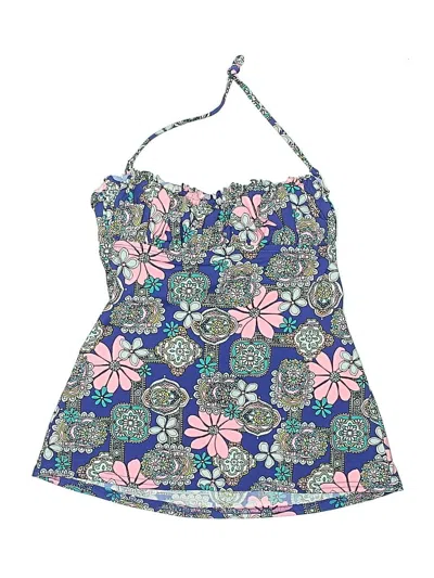 Pre-owned Assorted Brands Swimsuit Top Blue Paisley Pattern Swimwear