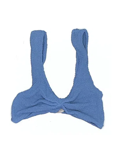 Pre-owned Assorted Brands Swimsuit Top Blue Polka Dots Pattern Swimwear