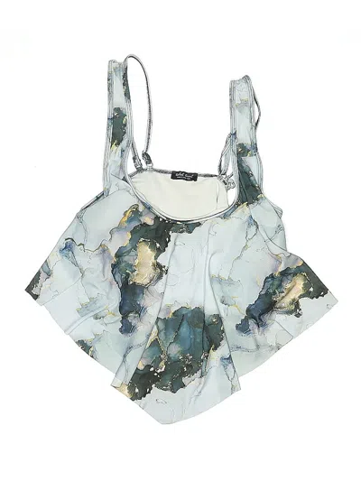 Pre-owned Assorted Brands Swimsuit Top Blue Print Pattern Swimwear