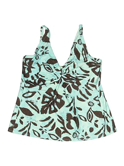 Pre-owned Assorted Brands Swimsuit Top Blue Print Pattern Swimwear