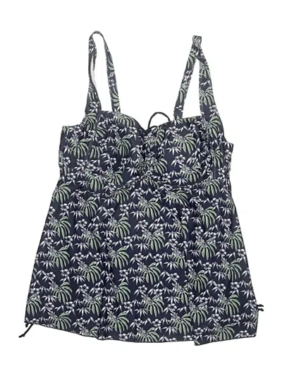 Pre-owned Assorted Brands Swimsuit Top Blue Print Pattern Swimwear