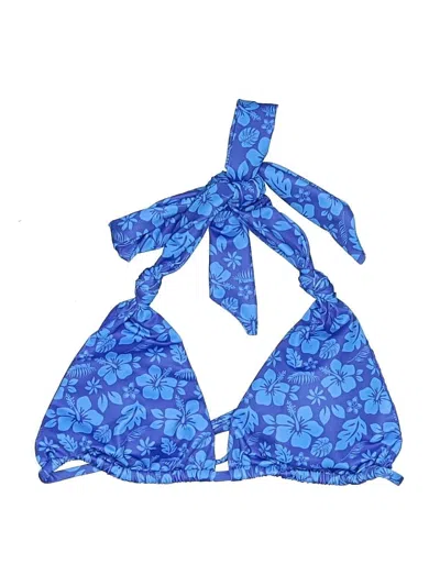 Pre-owned Assorted Brands Swimsuit Top Blue Print Pattern Swimwear