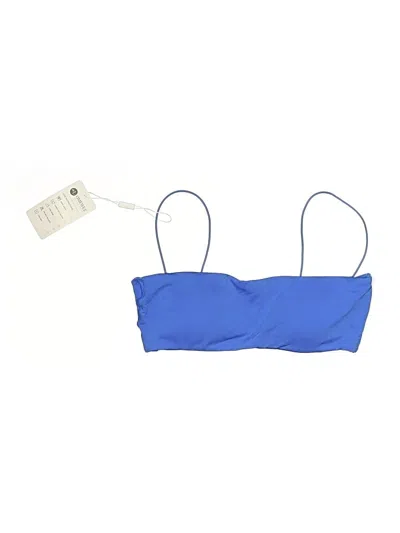 Assorted Brands Swimsuit Top Blue Solid Pattern Swimwear