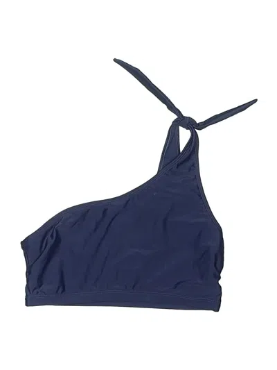 Pre-owned Assorted Brands Swimsuit Top Blue Solid Pattern Swimwear