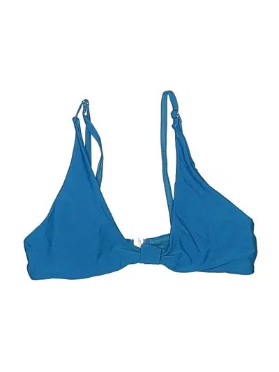 Pre-owned Assorted Brands Swimsuit Top Blue Solid Pattern Swimwear