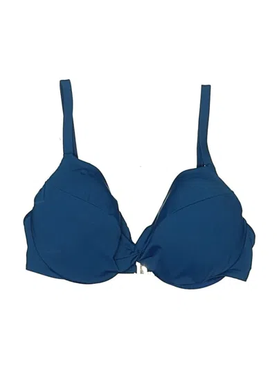 Pre-owned Assorted Brands Swimsuit Top Blue Solid Pattern Swimwear