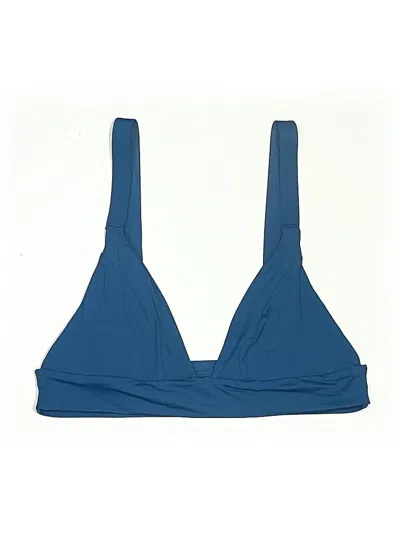 Pre-owned Assorted Brands Swimsuit Top Blue Solid Pattern Swimwear