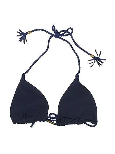 Pre-owned Assorted Brands Swimsuit Top Blue Solid Pattern Swimwear