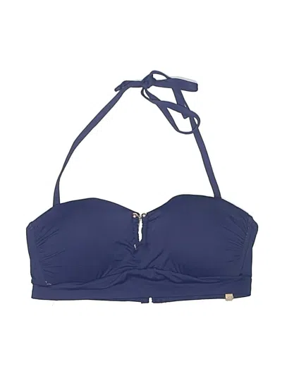 Pre-owned Assorted Brands Swimsuit Top Blue Solid Pattern Swimwear