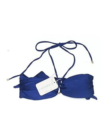 Pre-owned Assorted Brands Swimsuit Top Blue Solid Pattern Swimwear
