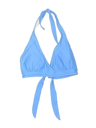 Pre-owned Assorted Brands Swimsuit Top Blue Solid Pattern Swimwear