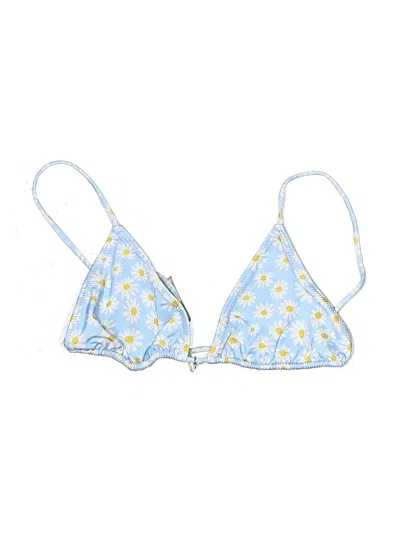 Pre-owned Assorted Brands Swimsuit Top Blue Stars Pattern Swimwear