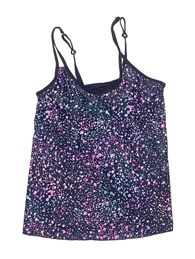 Pre-owned Assorted Brands Swimsuit Top Blue Stars Pattern Swimwear