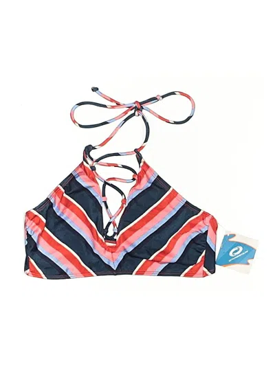 Assorted Brands Swimsuit Top Blue Stripes Pattern Swimwear