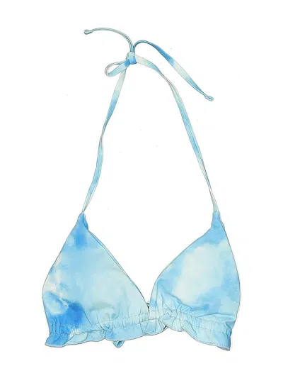 Pre-owned Assorted Brands Swimsuit Top Blue Tie-dye Pattern Swimwear