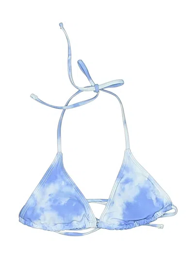 Pre-owned Assorted Brands Swimsuit Top Blue Tie-dye Pattern Swimwear