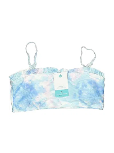 Pre-owned Assorted Brands Swimsuit Top Blue Tie-dye Pattern Swimwear